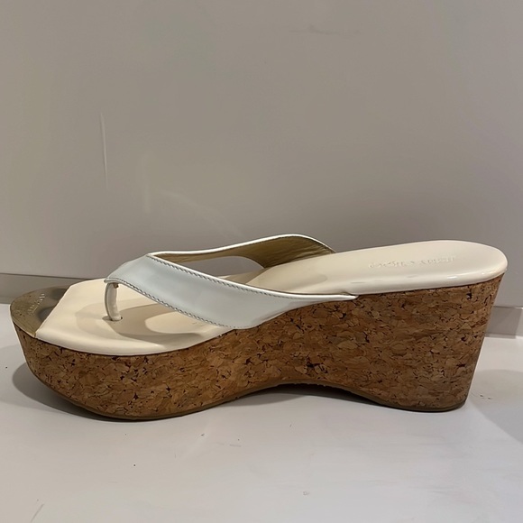 White Patent Leather Jimmy Choo Wedge Sandal. Size Euro 40. - Picture 11 of 11